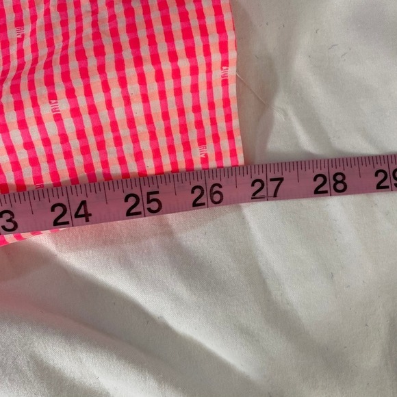 Lilly Pulitzer - Hot Pink Gingham Strapless Bodycon Dress w/ Ruffles Size 0 - Picture 5 of 14